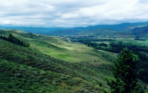 Orchard Flat and hills looking north