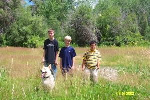 alex gabe and vinny in the slough 7-14-03